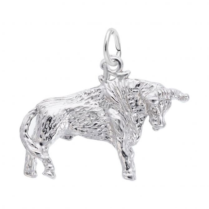 Rembrandt Charms Bull Charm in Sterling Silver