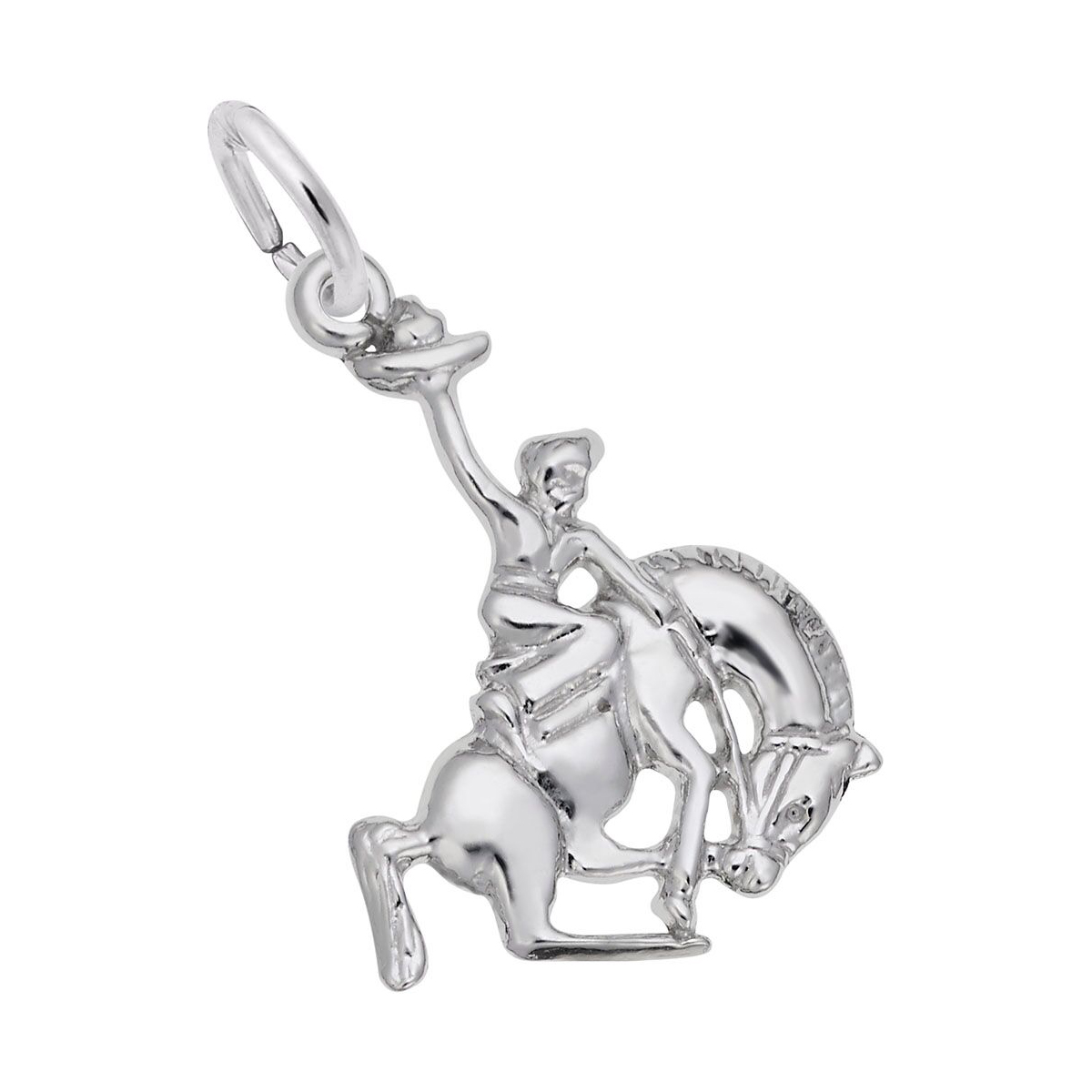 Rembrandt Charms Horse and Cowboy Charm in Sterling Silver