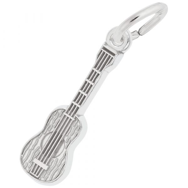 Rembrandt Charms Small Guitar Charm in Sterling Silver