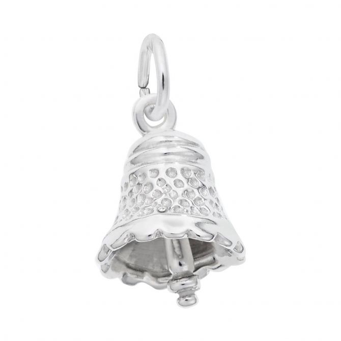 Rembrandt Charms Speckled Bell Charm in Sterling Silver