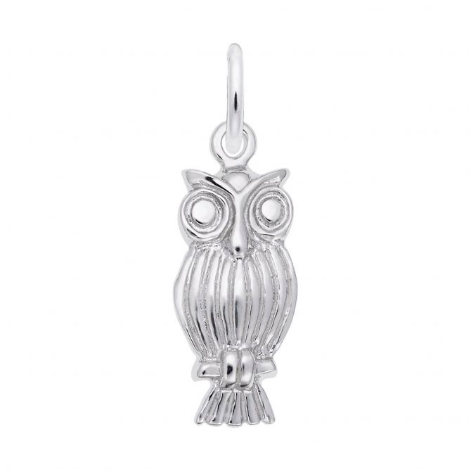Rembrandt Charms Screech Owl Charm in Sterling Silver