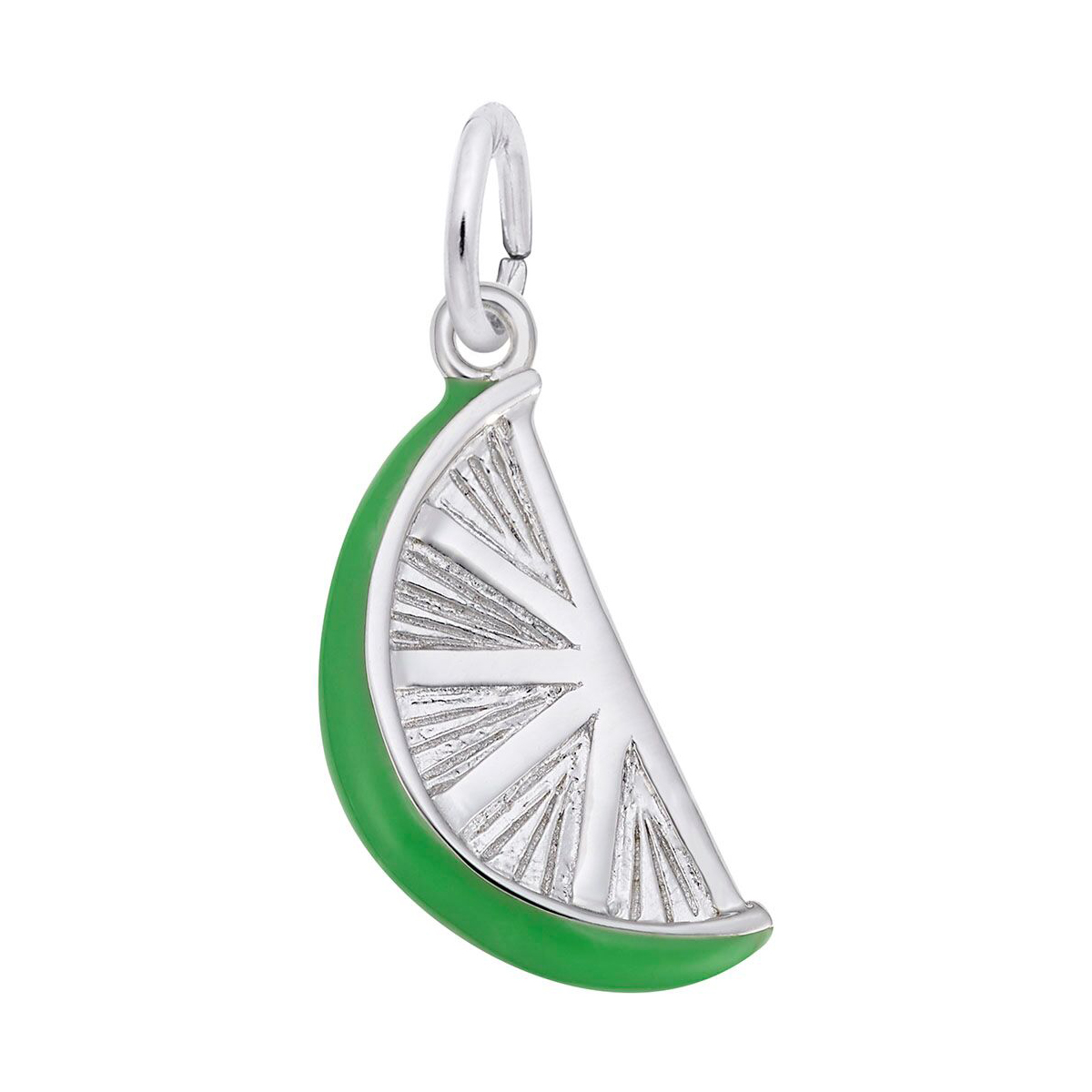 Rembrandt Charms Lime Slice Charm in Sterling Silver