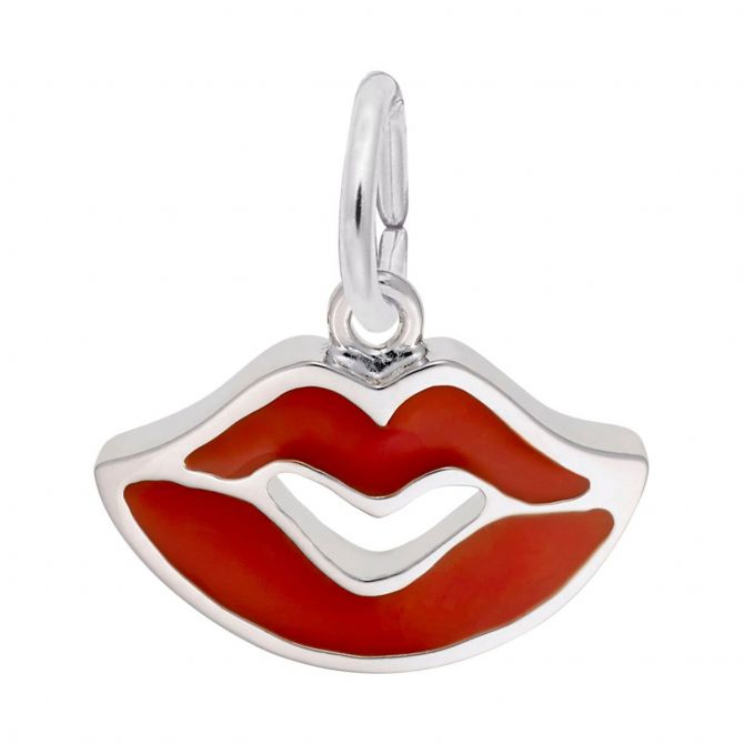 Rembrandt Charms Sealed With A Kiss Charm in Sterling Silver
