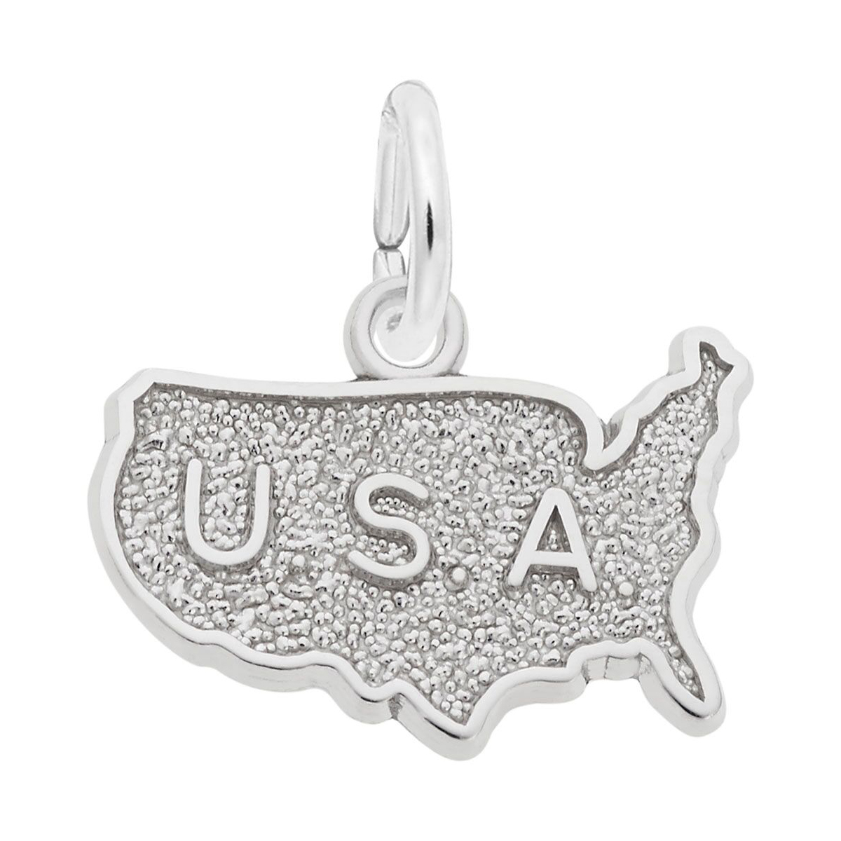 Rembrandt Charms USA Map Charm in Sterling Silver
