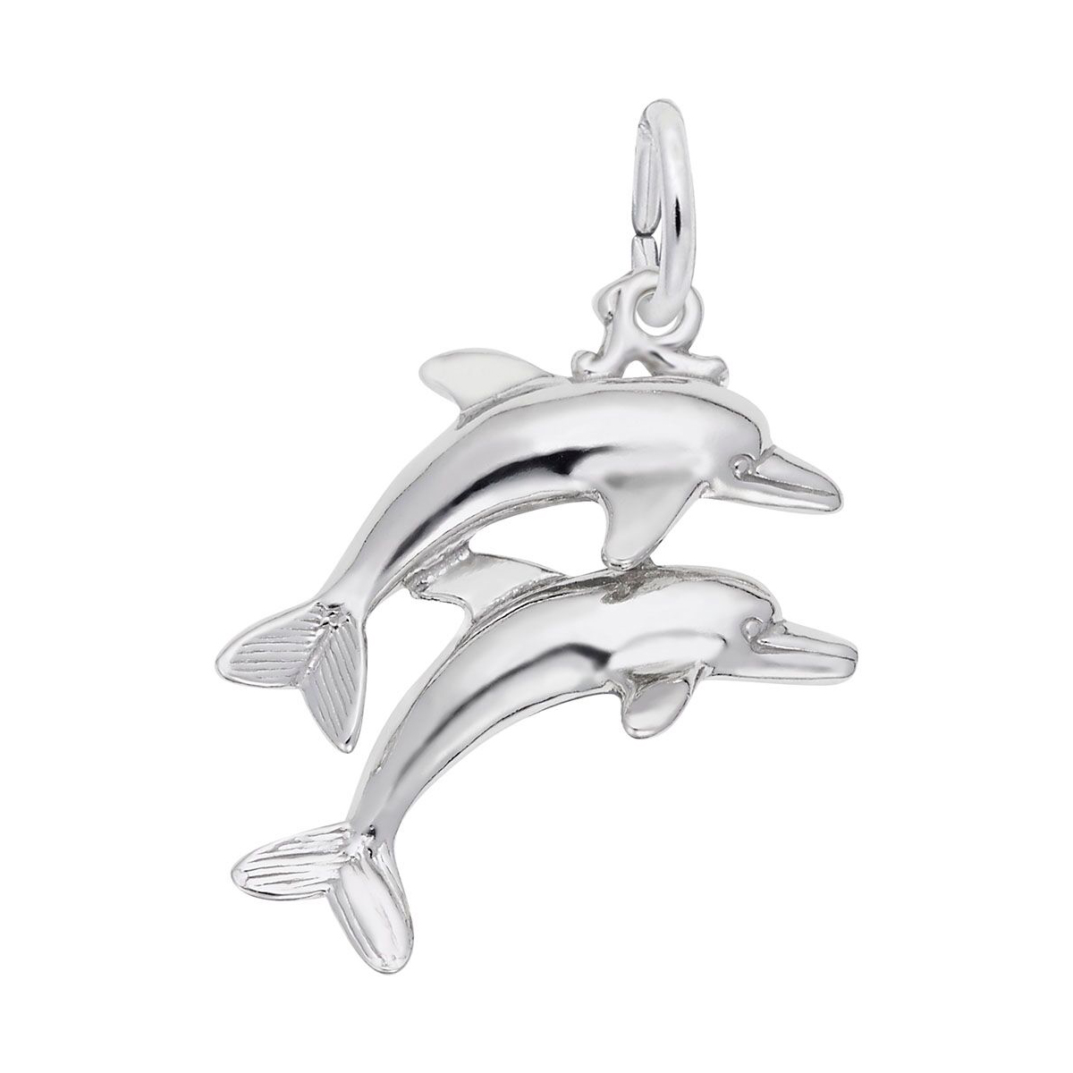 Rembrandt Charms Two Dolphins Charm in Sterling Silver
