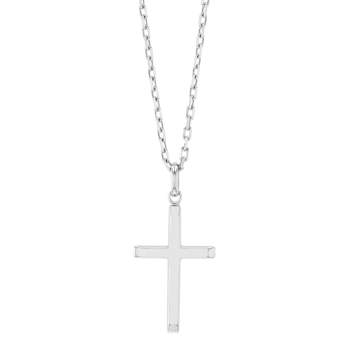Sterling Silver Simple Cross Pendant, 18