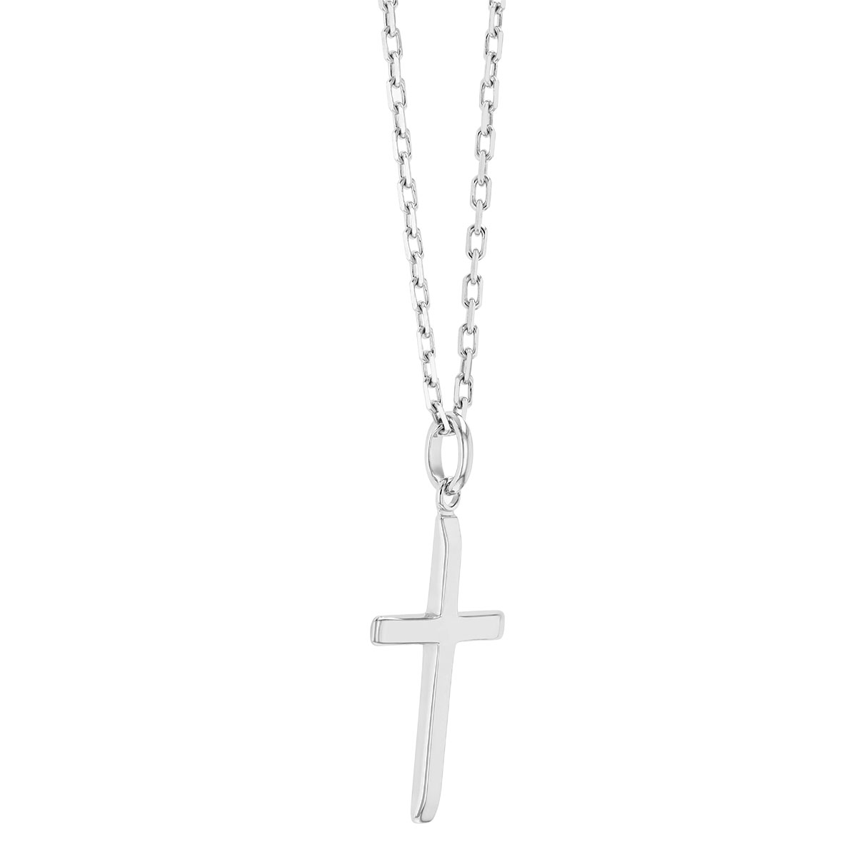 Sterling Silver Simple Cross Pendant, 18