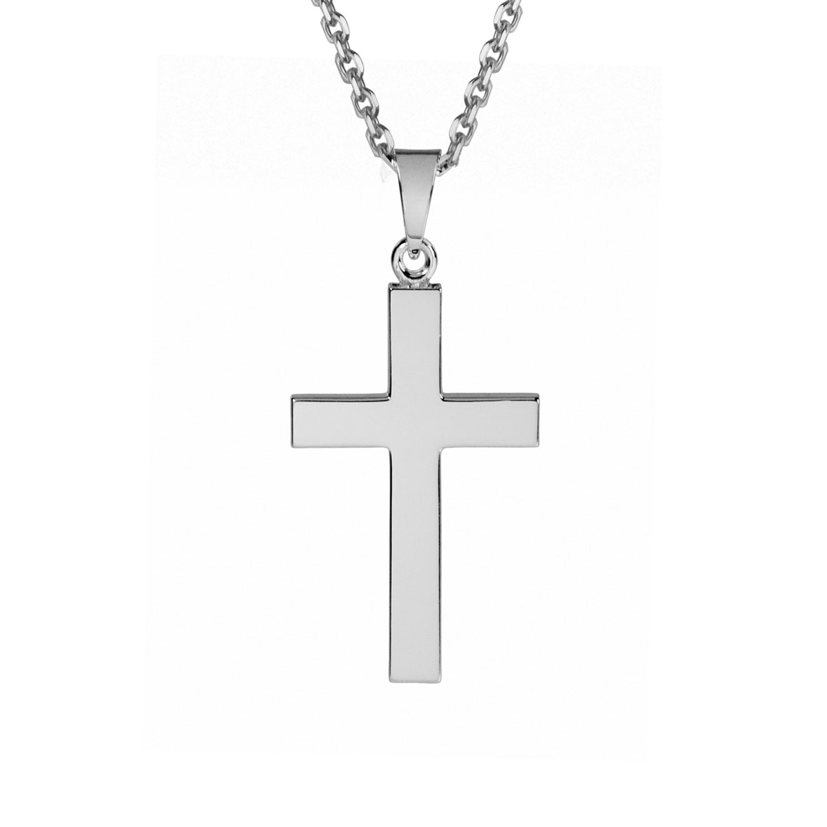 Sterling Silver Plain 31 mm Cross Pendant, 20