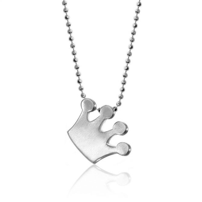 Alex Woo Sterling Silver Little Princess Crown Pendant, 16"