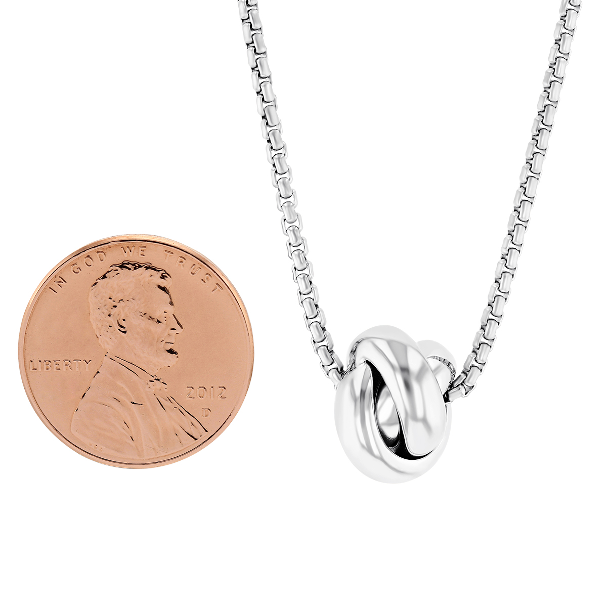 Sterling Silver Love Knot Pendant, 18