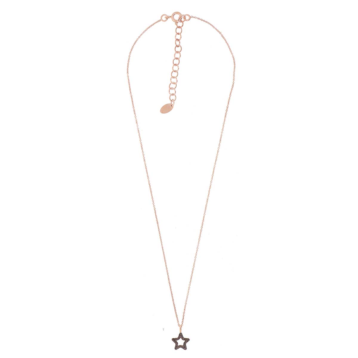 Pesavento Rose Tone Dark Brown Dust Star Pendant, 17
