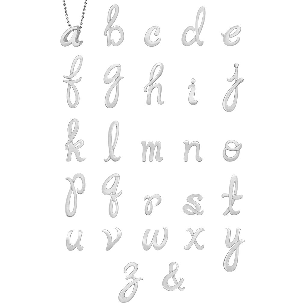 Alex Woo Sterling Silver Autograph Letter Pendants