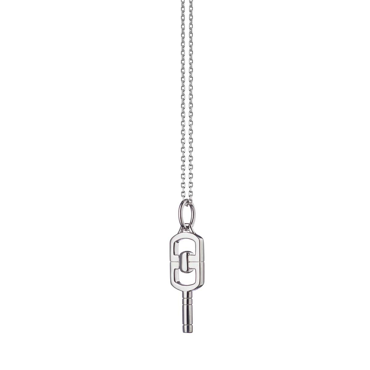 Monica Rich Kosann Mini Rectangular Key Necklace in Sterling Silver