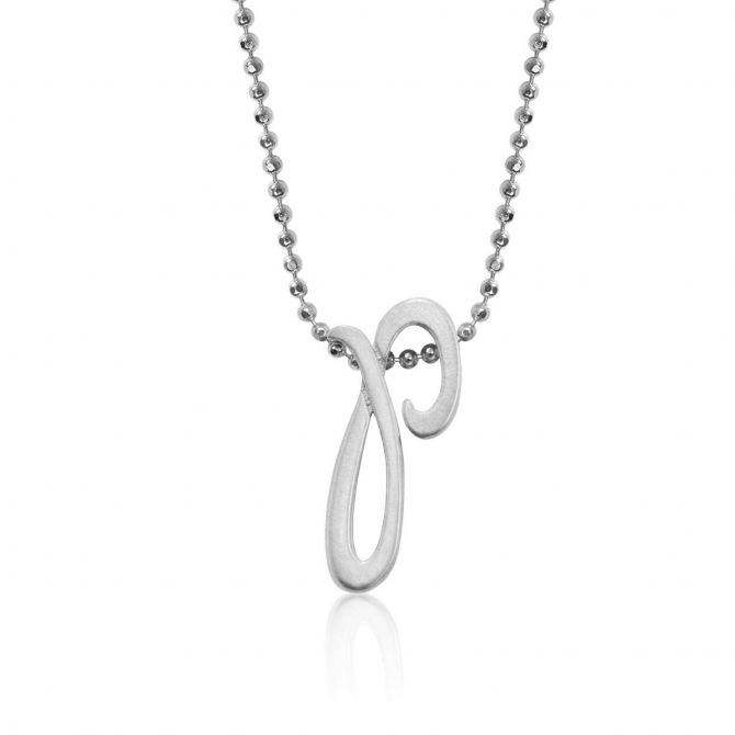 Alex Woo Sterling Silver Autograph Letter Pendants
