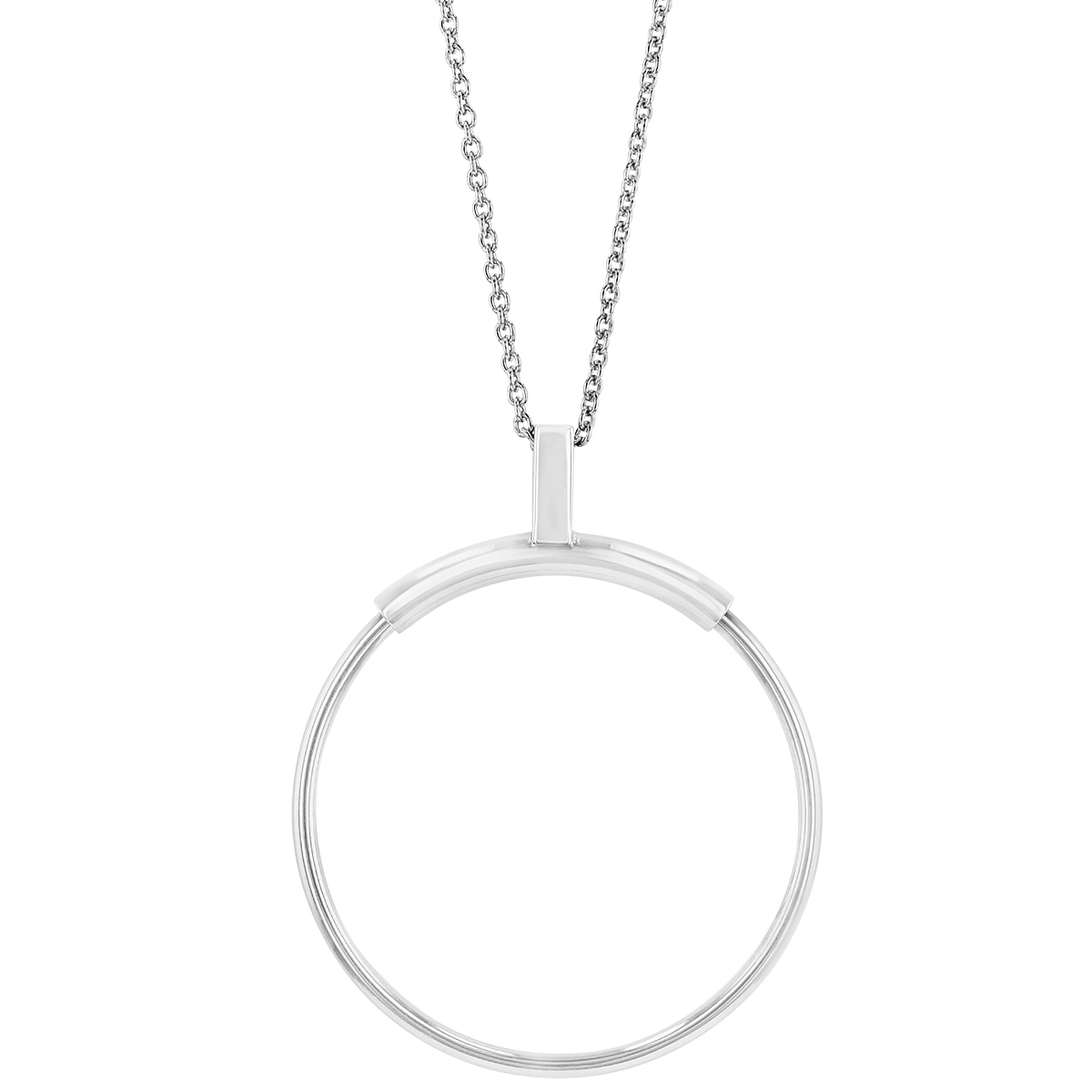 Sterling Silver Open Circle Rotating Pendant, 24