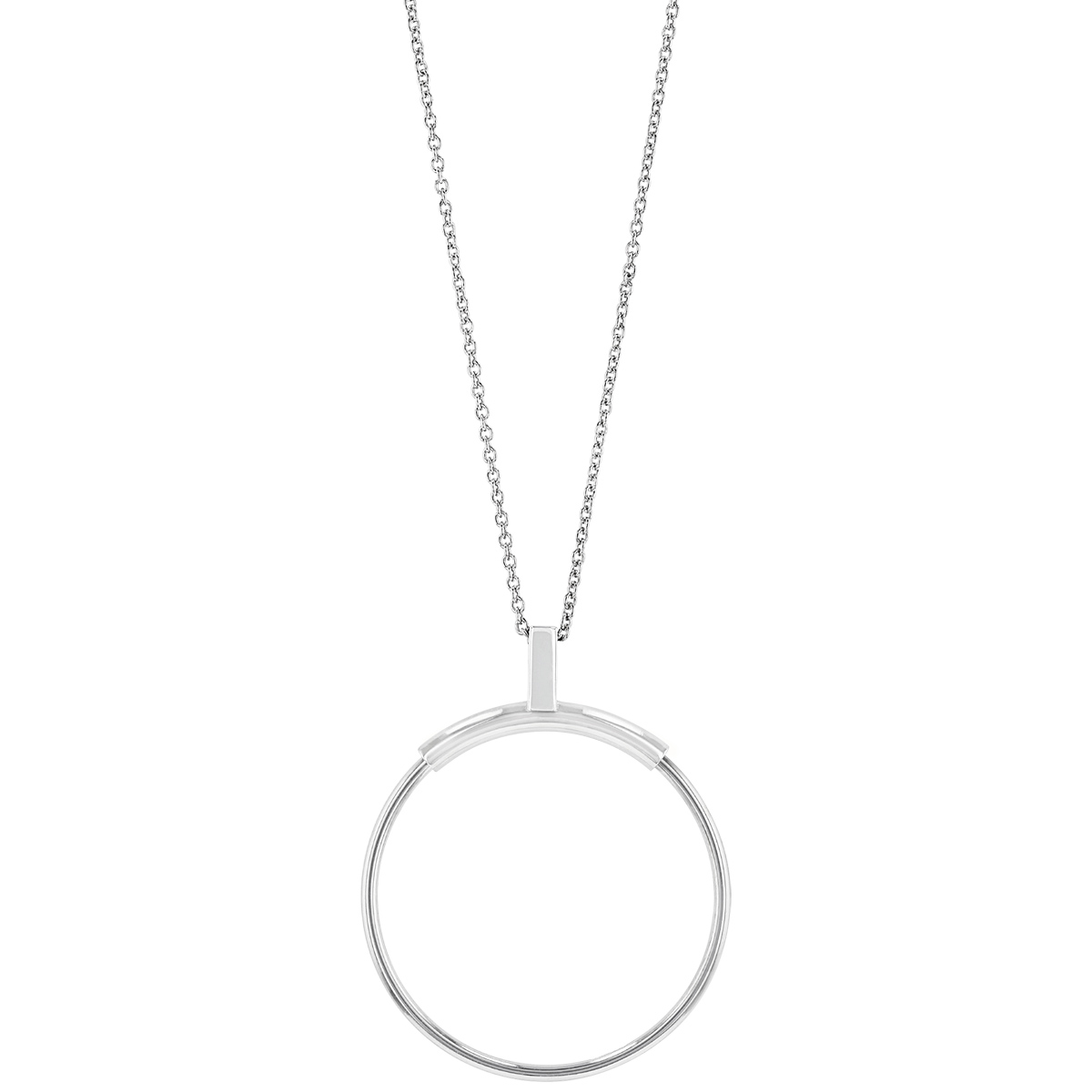 Sterling Silver Open Circle Rotating Pendant, 24
