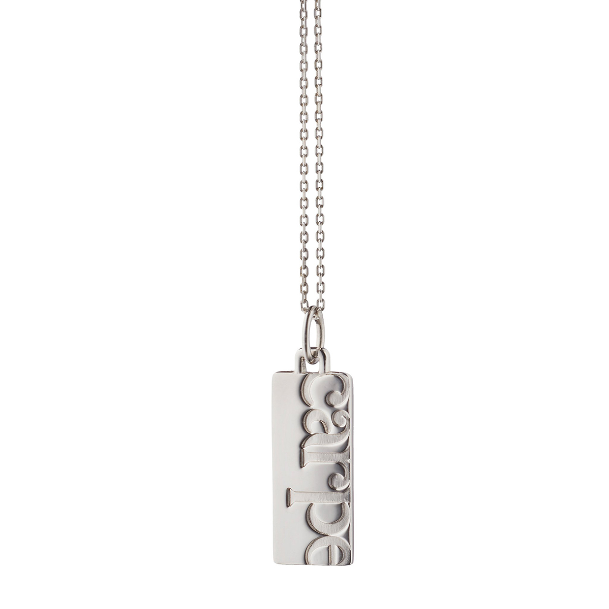 Monica Rich Kosann Carpe Diem Sterling Silver Tag Pendant, 18