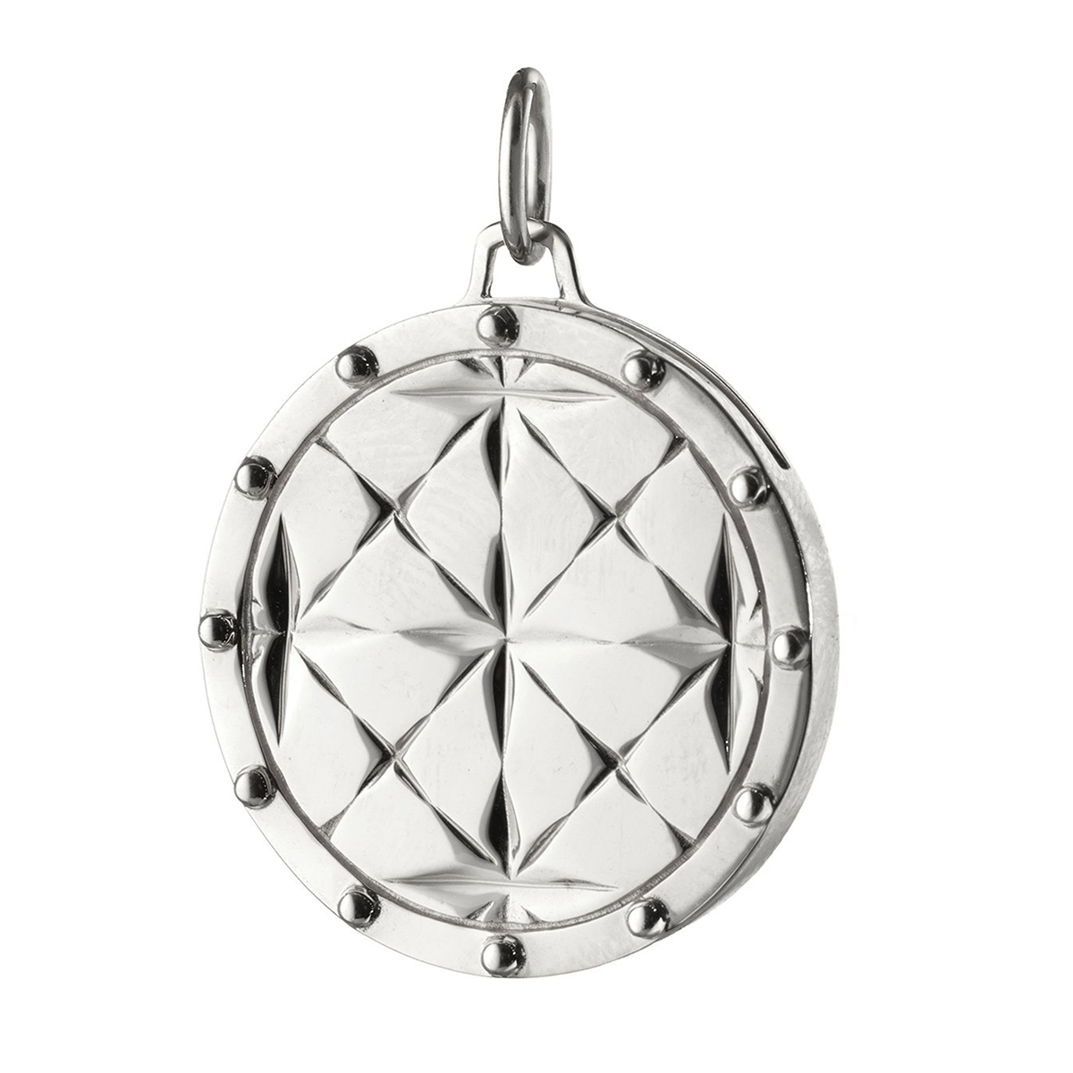 Monica Rich Kosann Round Mosaic Half Locket in Sterling Silver