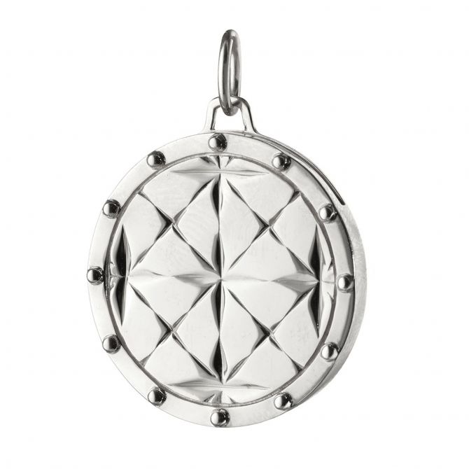 Monica Rich Kosann Round Mosaic Half Locket in Sterling Silver