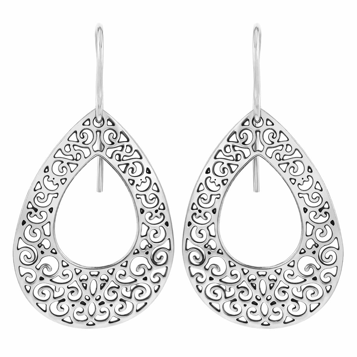 Sterling Silver Gypsy Swirl Dangle Earrings