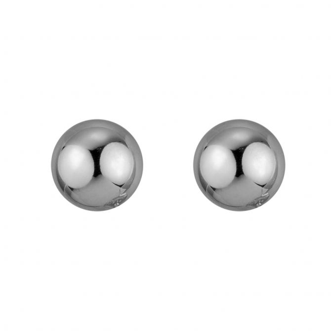 Sterling Silver Ball Stud Earrings, 10 mm