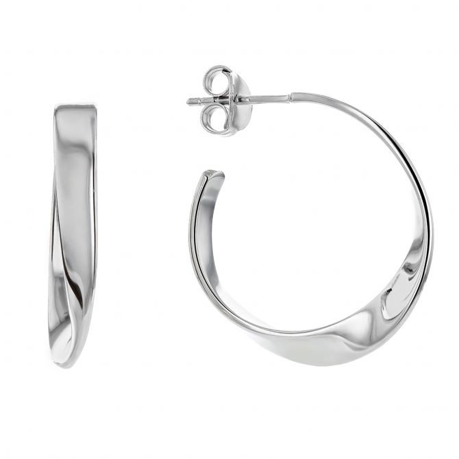 Sterling Silver Twist Hoop Earrings