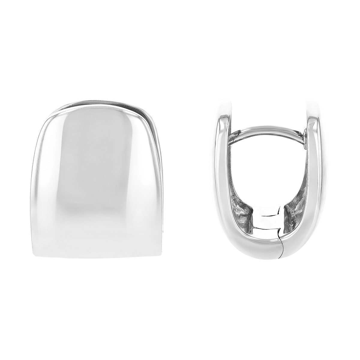 Sterling Silver Flat Wide Hoop Earrings