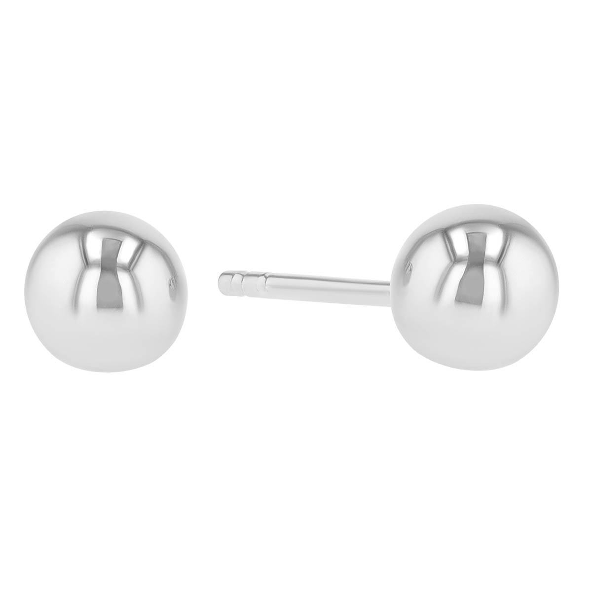 Sterling Silver Solid Ball Earrings, 6mm