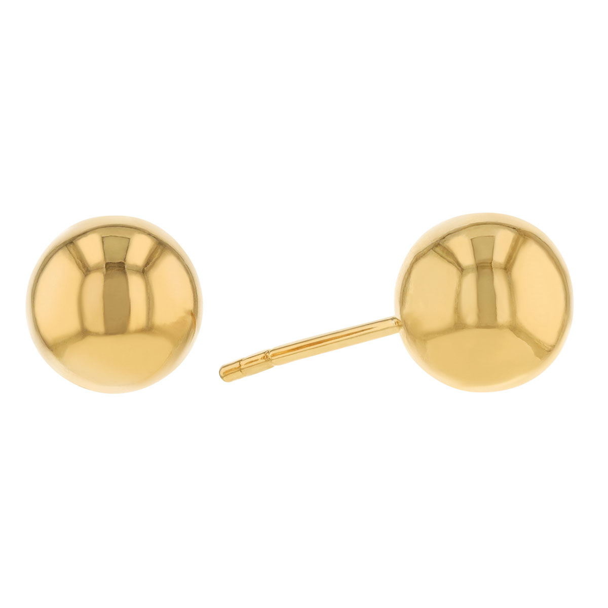 Sterling Silver & Yellow Tone Ball Earrings, 8mm