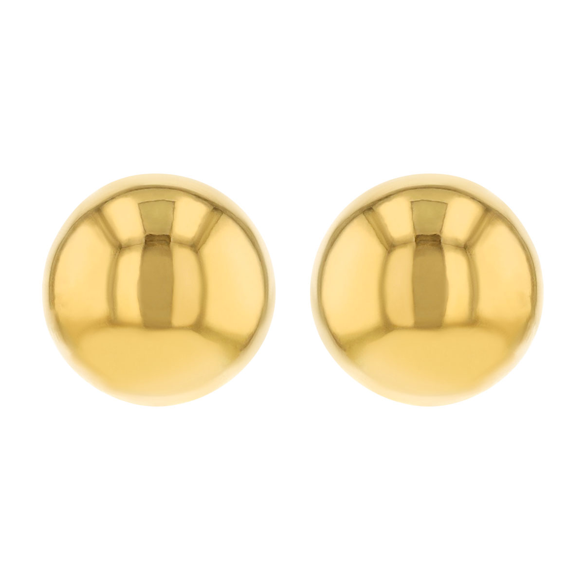 Sterling Silver & Yellow Tone Ball Earrings, 8mm