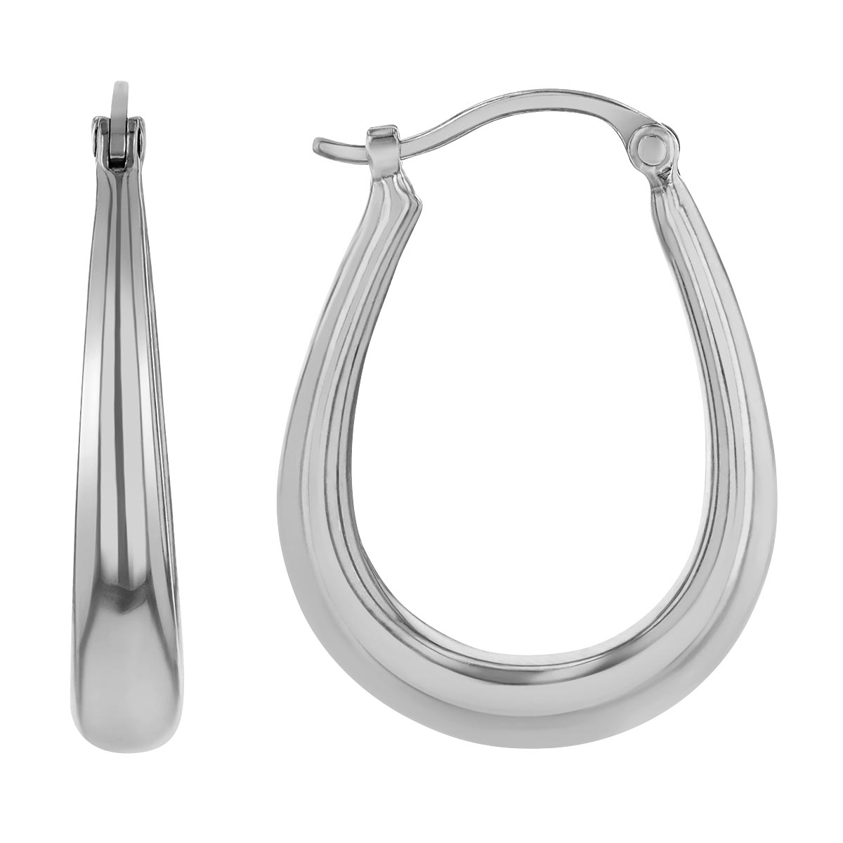 Sterling Silver Tapered U-Shaped Hoop Earrings