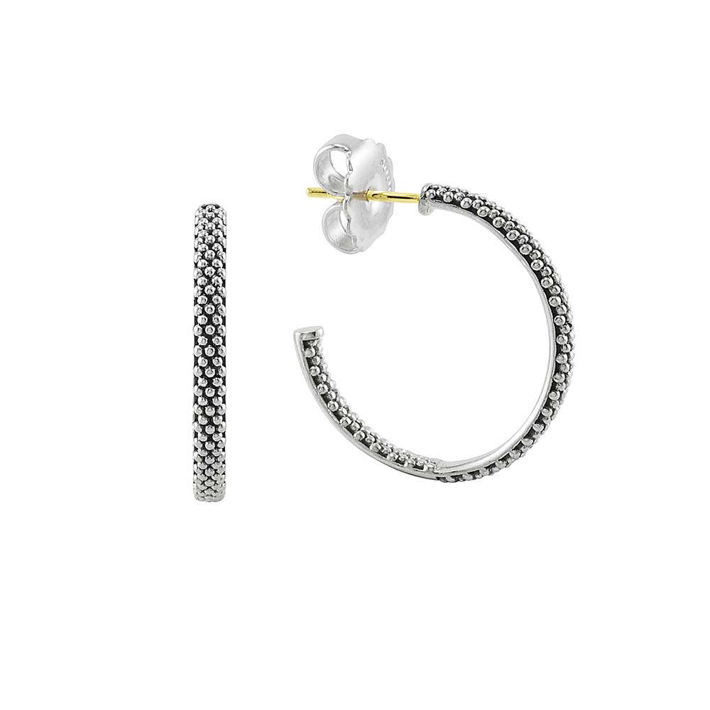 LAGOS Sterling Silver Beaded Inside/Out Hoop Earrings