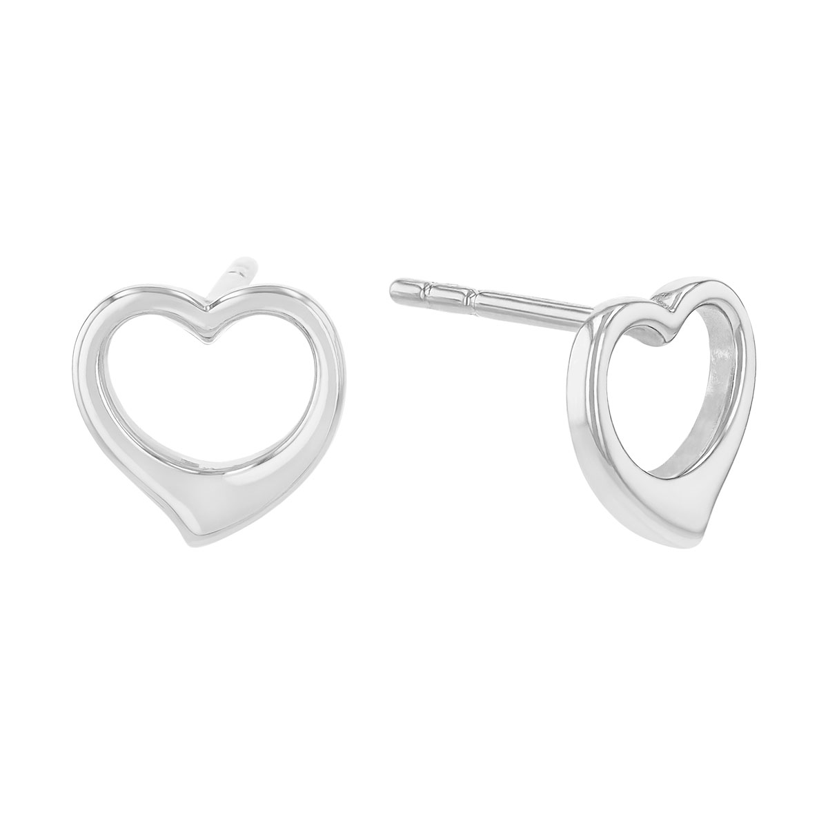 Sterling Silver Open Heart Earrings