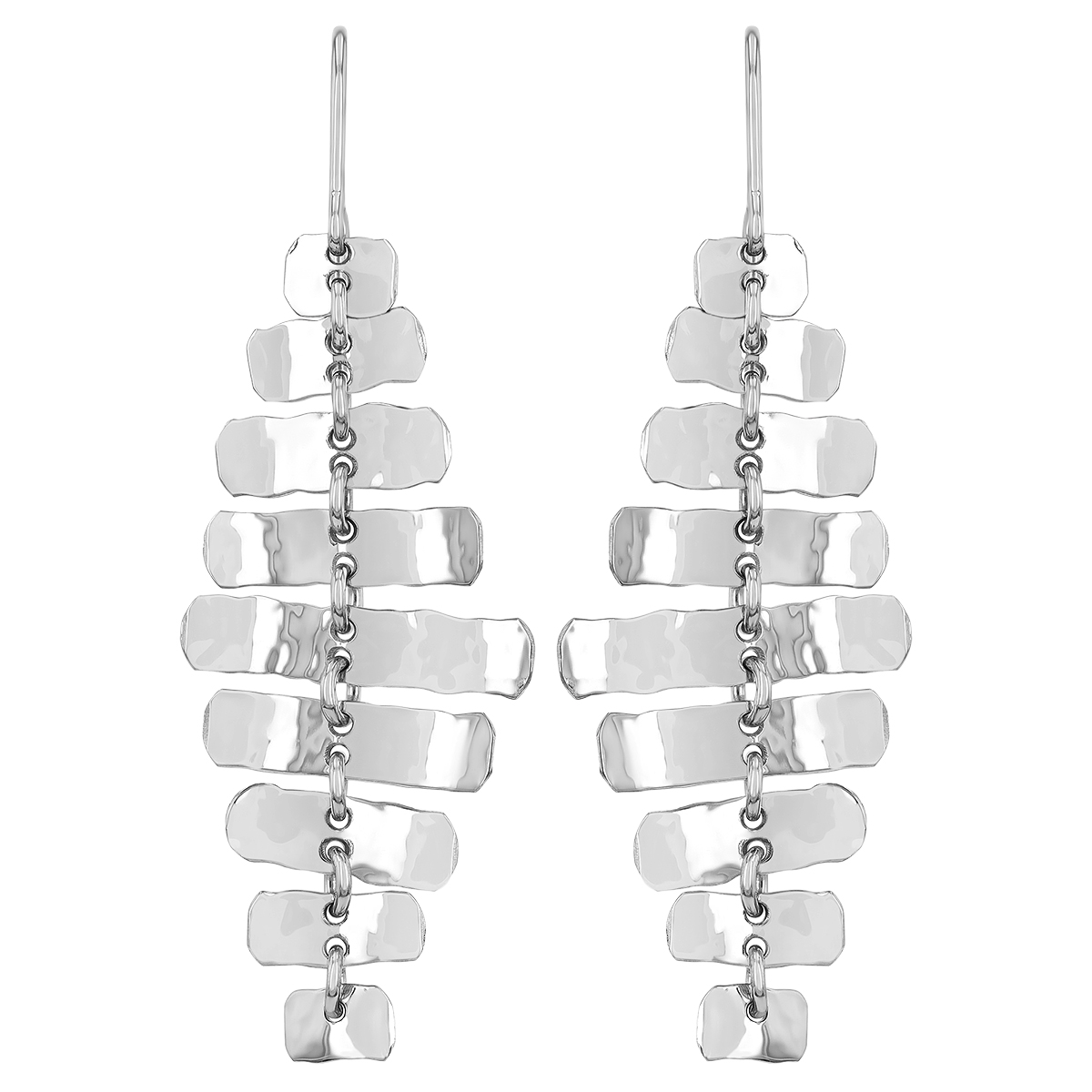 Sterling Silver Graduated Bar Dangle Earrings