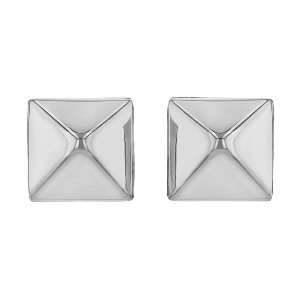 Sterling Silver Pyramid Stud Earrings