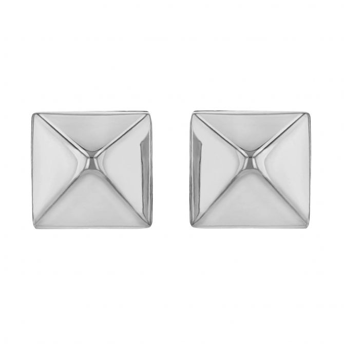 Fashion Studs: Small Silver Pyramid