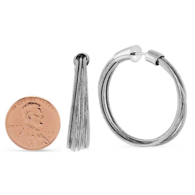 Pesavento Sterling Silver DNA Spring Wire Small Hoop Earrings