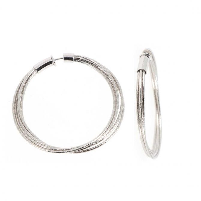 Pesavento Sterling Silver DNA Spring Hoop Earrings, Medium