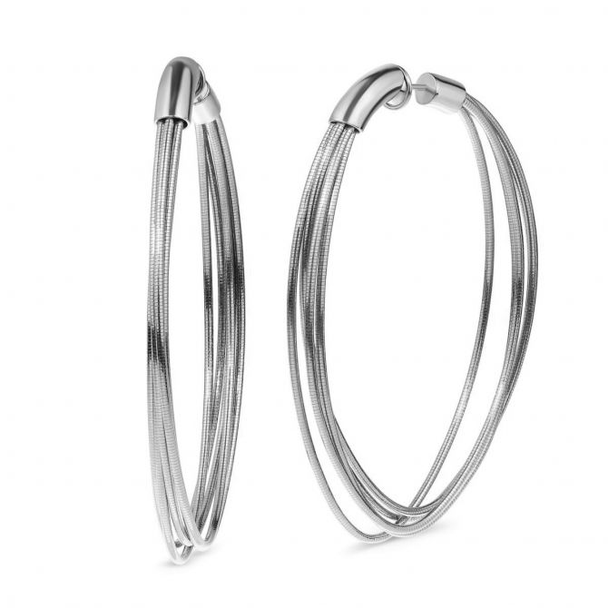 Pesavento Sterling Silver DNA Spring Large Hoop Earrings