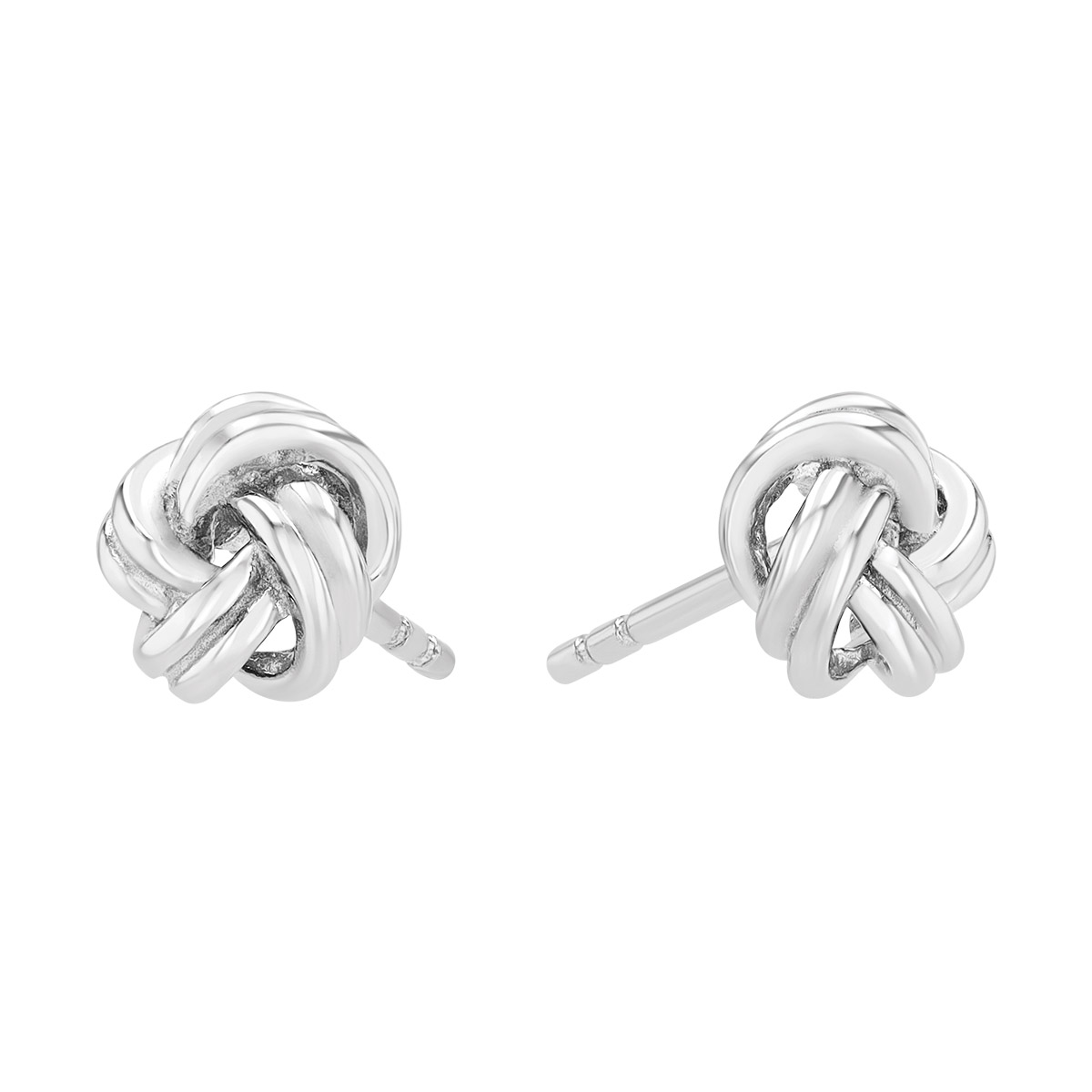 Sterling Silver Love Knot Earrings, 7mm