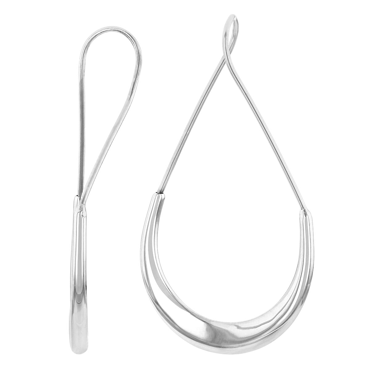 Sterling Silver Twisted Teardrop Threader Drop Earrings