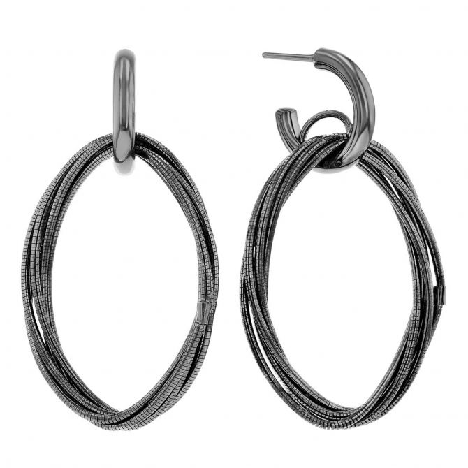 Pesavento Ruthenium & Sterling Silver Small Oval DNA Spring Rosa Cipria Earrings