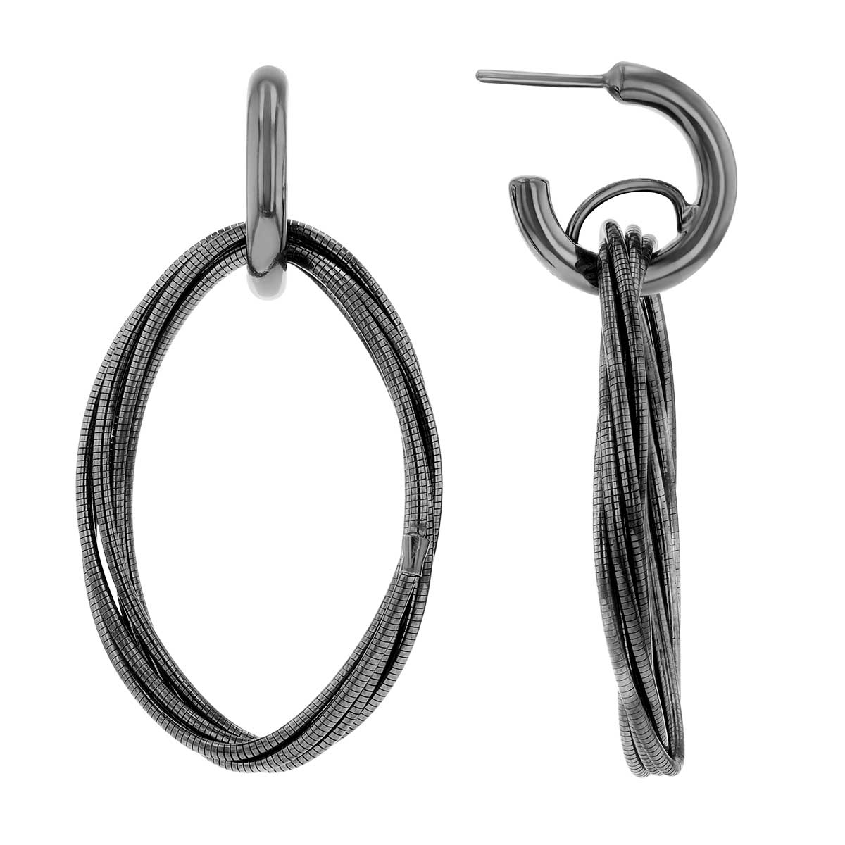 Pesavento Ruthenium & Sterling Silver Small Oval DNA Spring Rosa Cipria Earrings