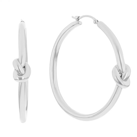 Silver knot hoop Earrings
