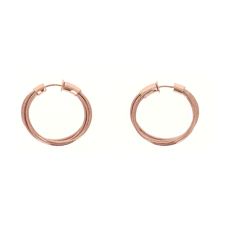 Pesavento Mini DNA Spring Ruthenium Hoop Earrings