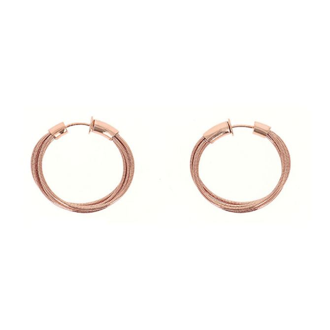 Pesavento Mini DNA Spring Ruthenium Hoop Earrings