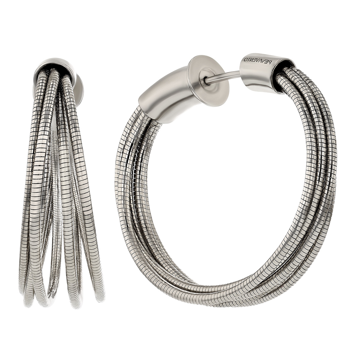 Pesavento DNA Spring Sterling Silver Mult-Strand Hoop Earrings