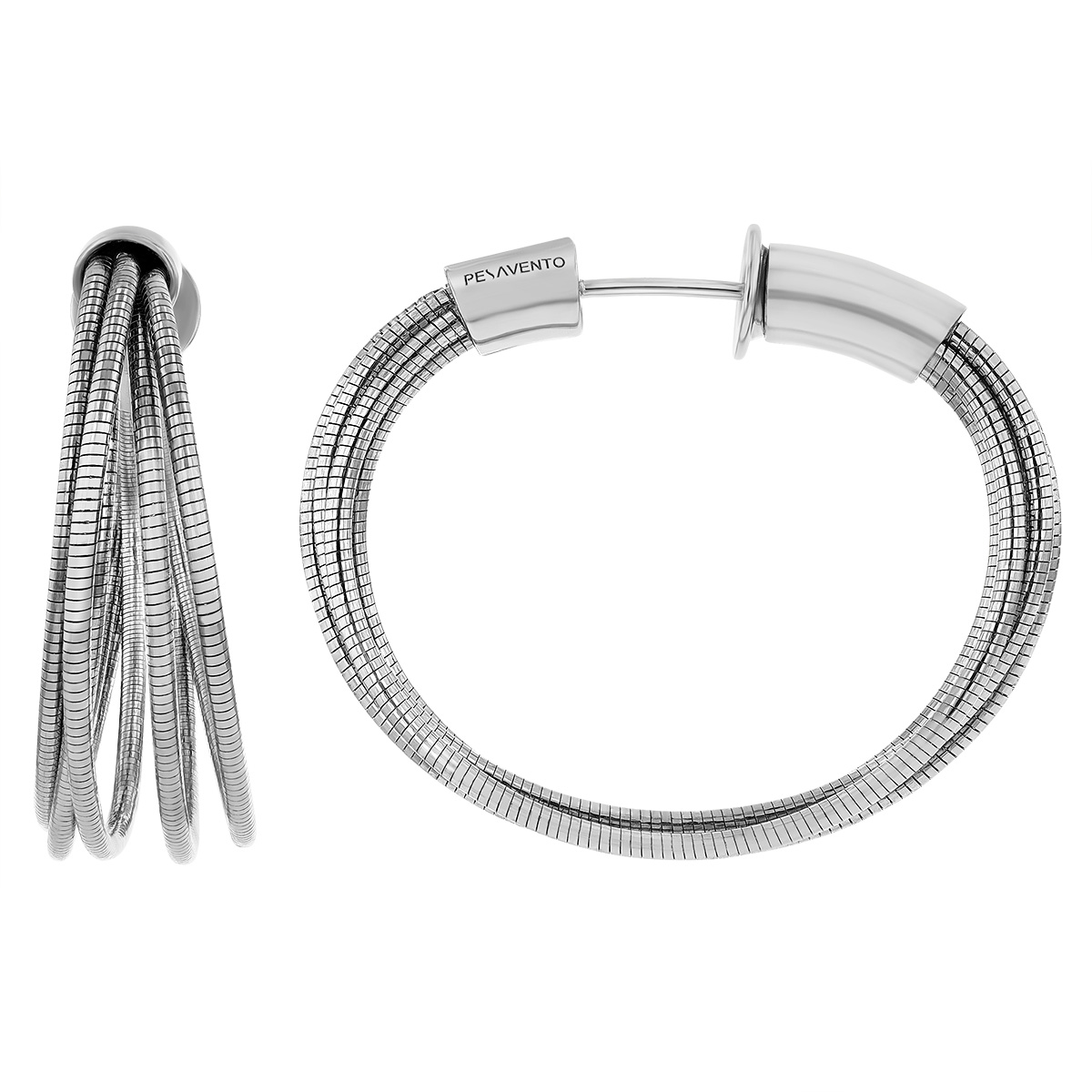 Pesavento DNA Spring Sterling Silver Mult-Strand Hoop Earrings