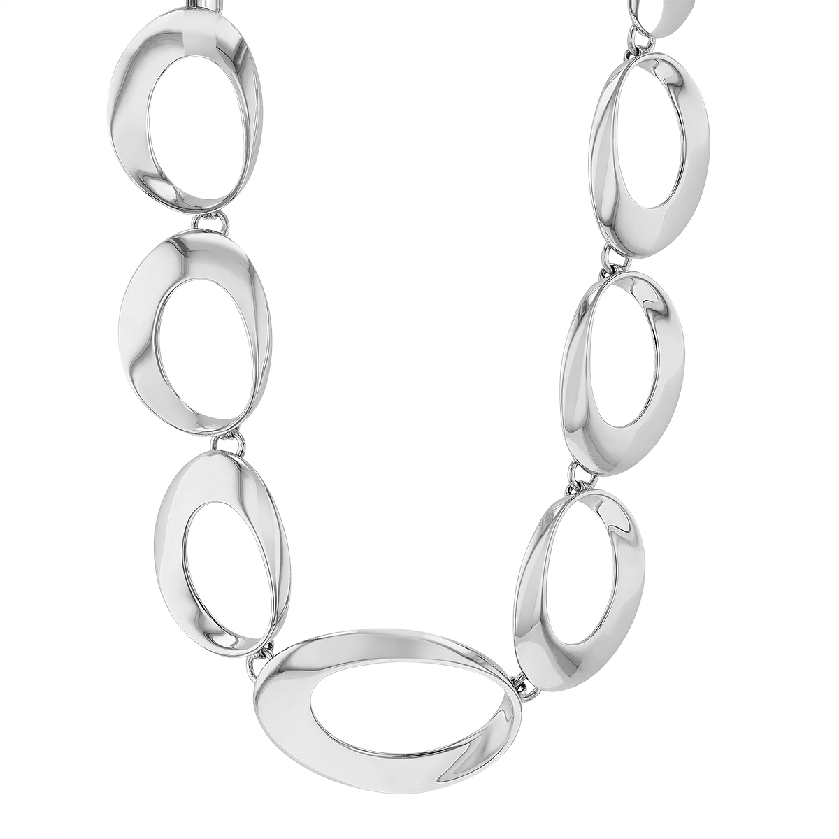 Sterling Silver Large Oval Link Necklace, 18