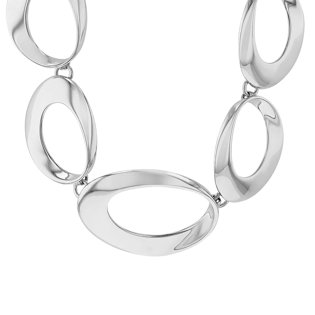 Sterling Silver Large Oval Link Necklace, 18